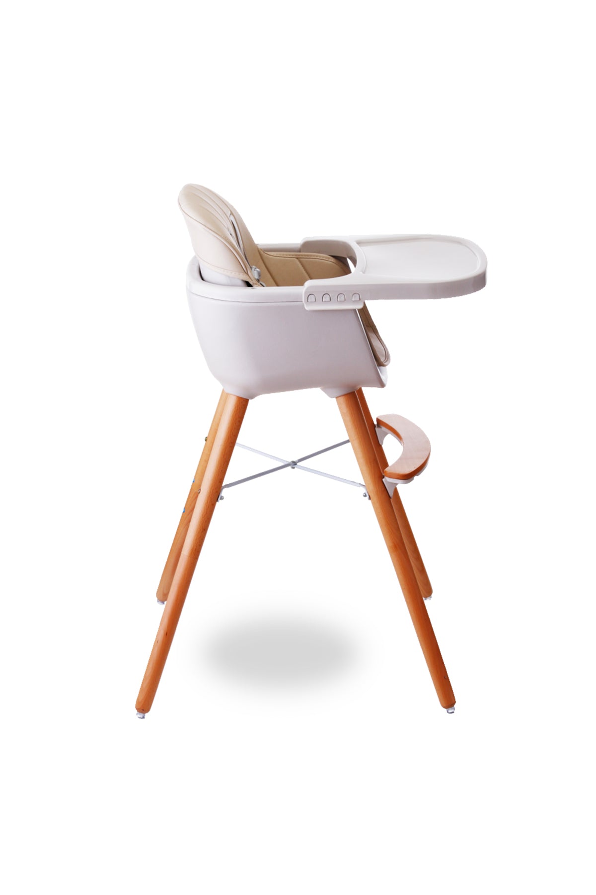 Teknum - Premium Dual Height Wooden High Chair - White