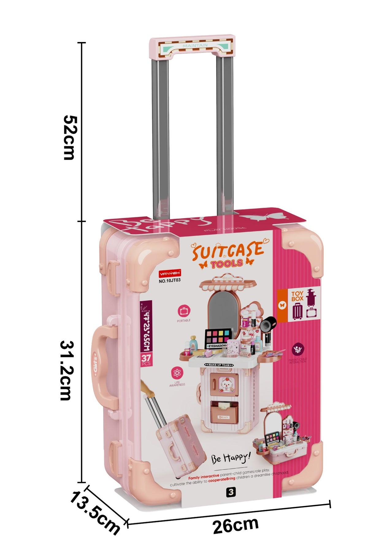 3-IN-1 MAKEUP TABLE SUITCASE SET