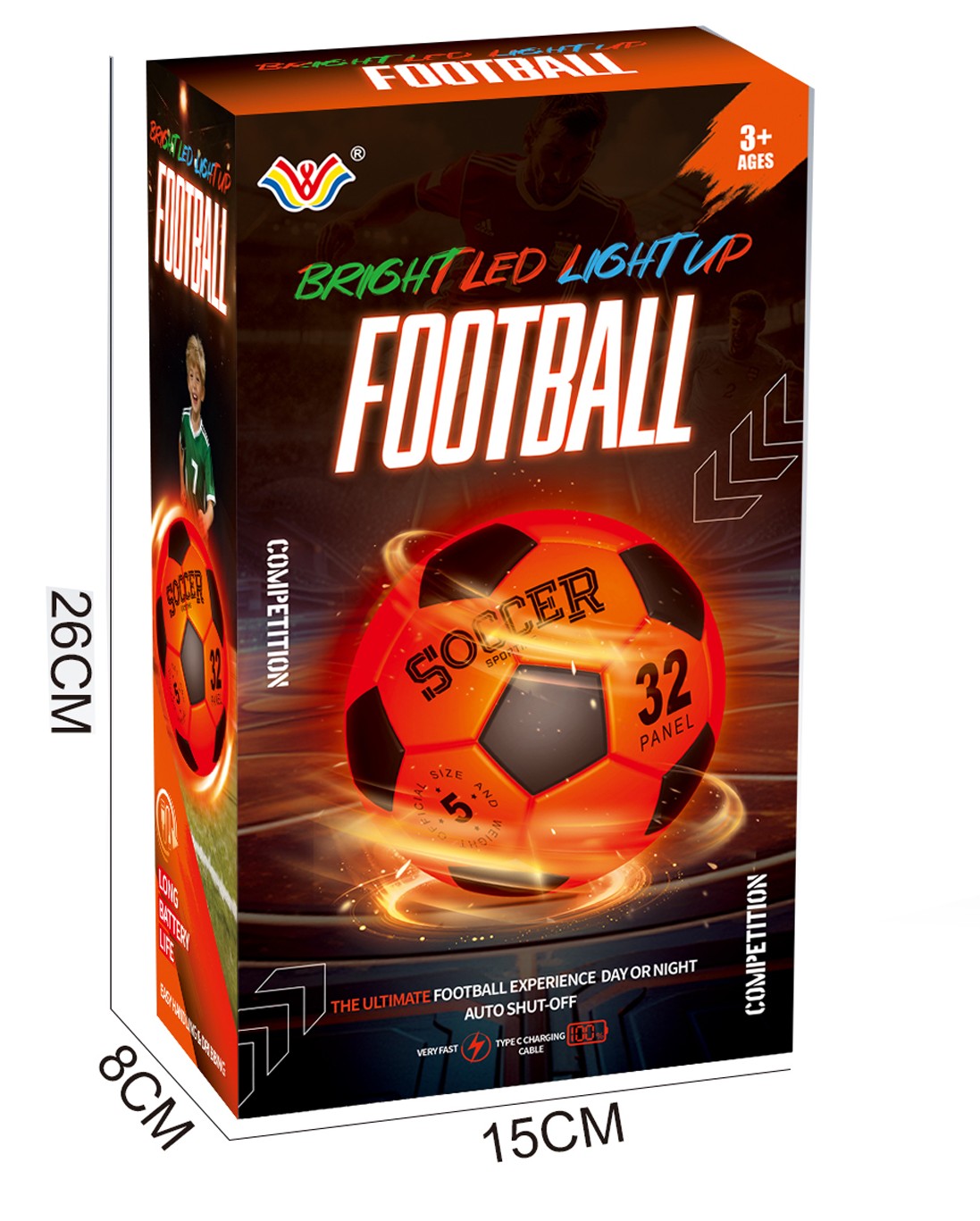 B/O INFLATABLE FOOTBALL WITH LIGHT
