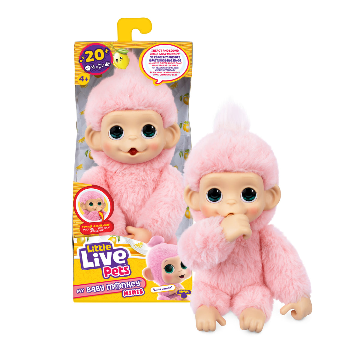 قرد لونا ليمون Little Live Pets – رفيق تفاعلي ناعم للأطفال