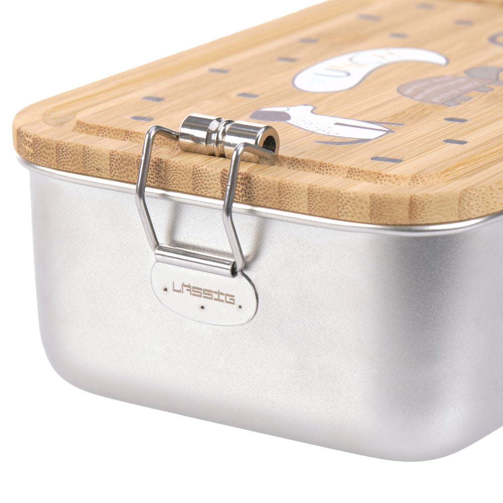 Lassig - Lassig Lunchbox Stainless Steel Bamboo-Happy Prints