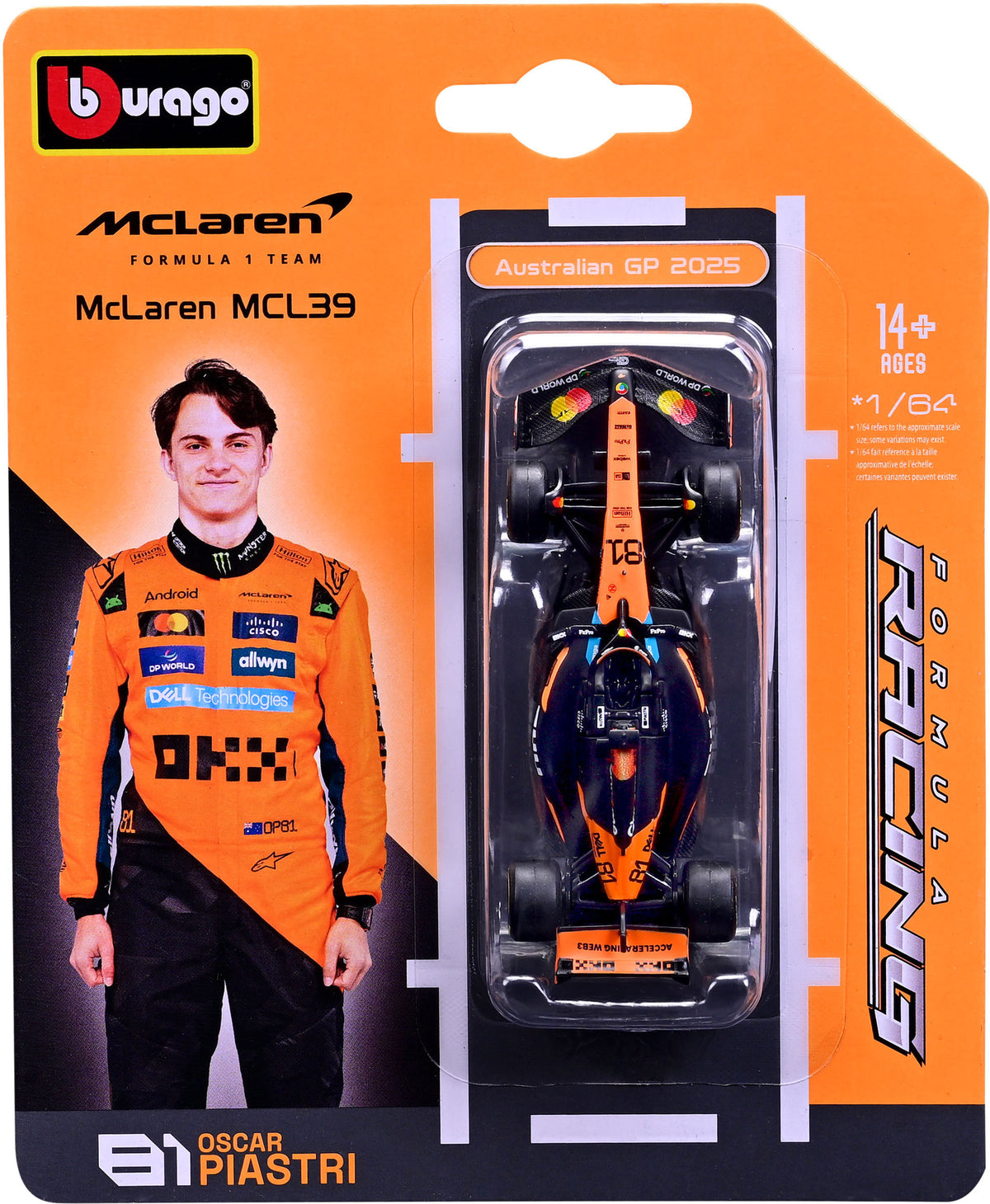 FORMULA 1- MCLAREN MCL39 #81 2025 AUSTRALIAN F1 GP (1:64 )