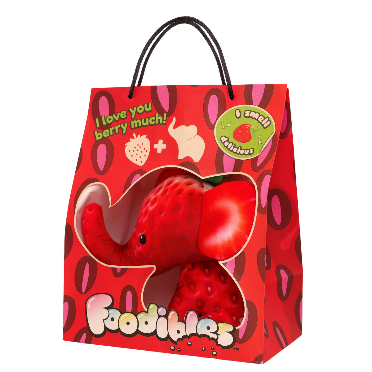 FOODIBLES LARGE SCENTED PLUSHIES - STRAWBERRY ELEPHANT
