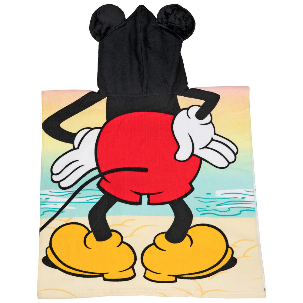 Disney - Mickey Mouse Hooded Towel For Kids-Perfect For Bath Beach And Pool