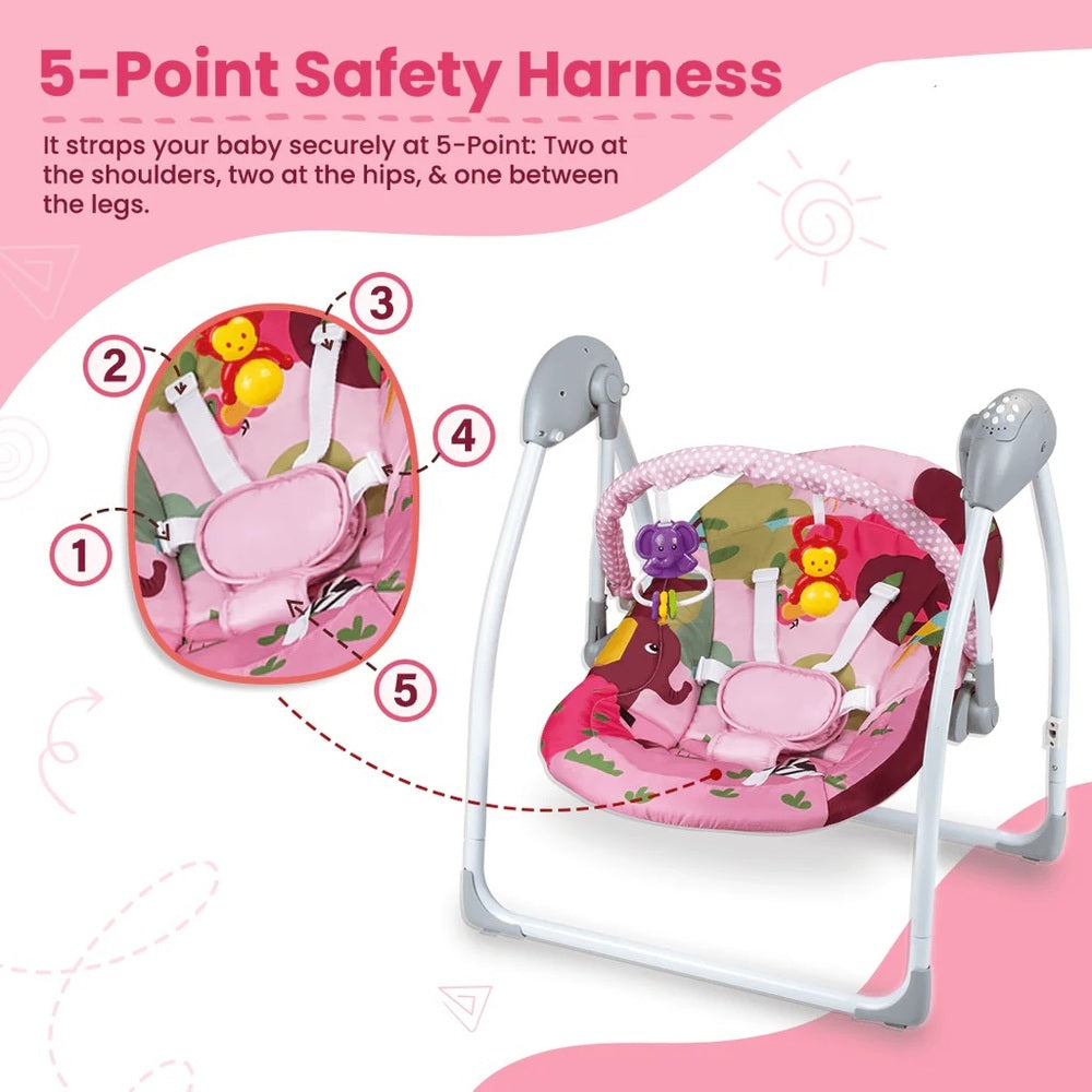Deerfa Baby Rocking With Gentle Vibration - Pink