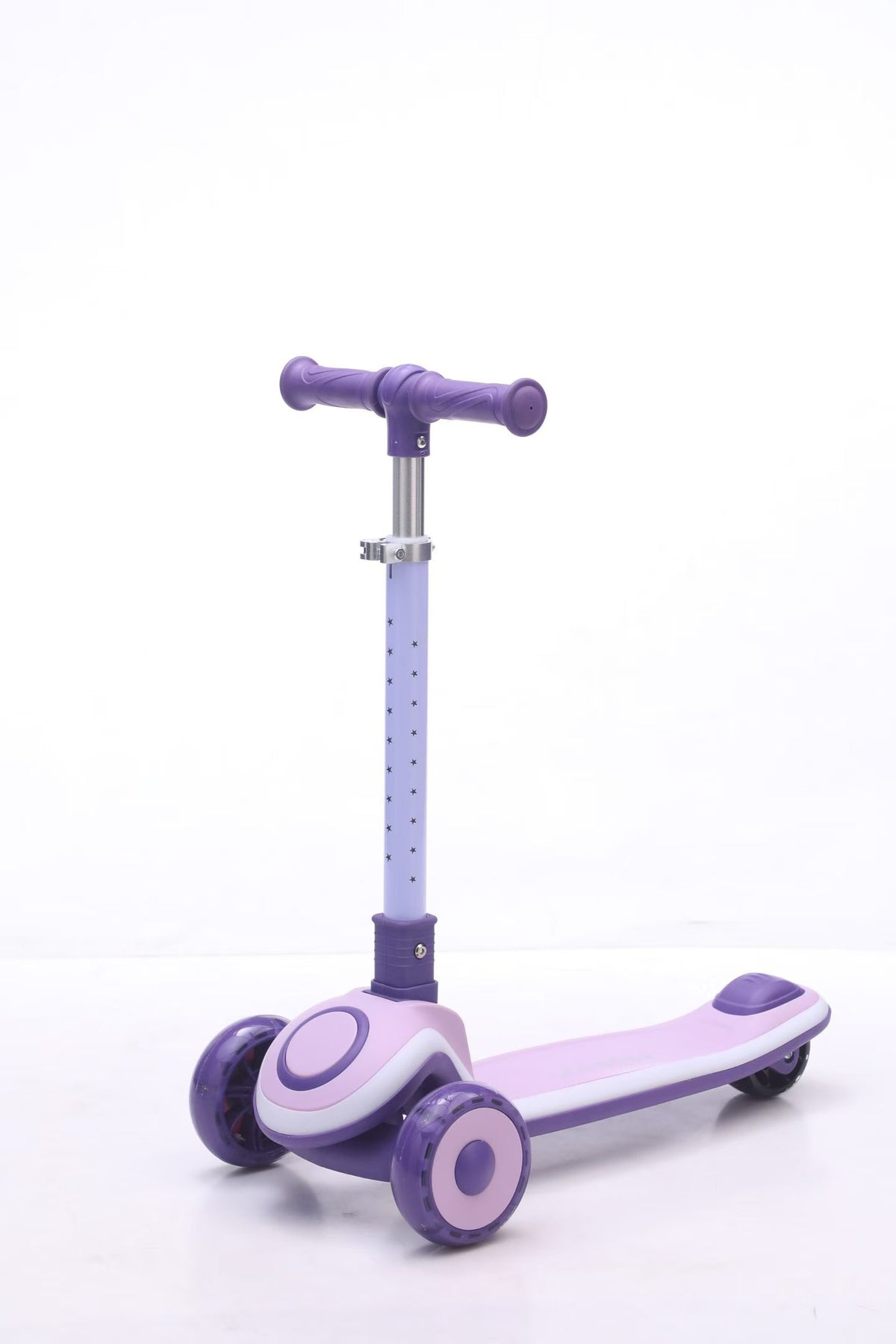 TOBBI KIDS 3 WHEEL ADJUSTABLE HEIGHT KICK SCOOTER WITH LED - PURPLE