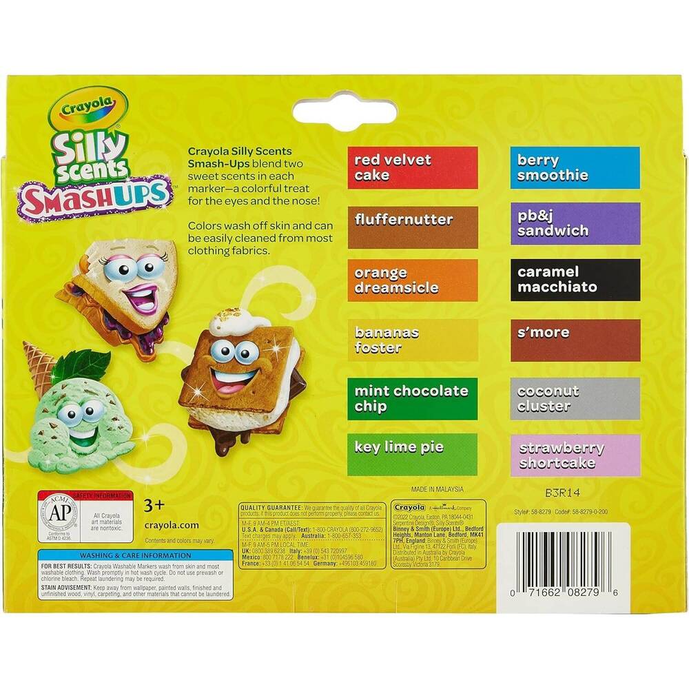 Crayola - Silly Scents Smash Ups Wedge Tip - 12 Pieces