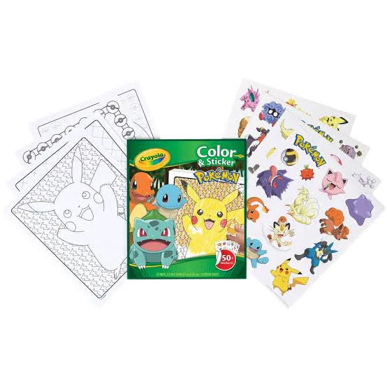 CRAYOLA COLOR AND STICKER BOOK - POKEMON
