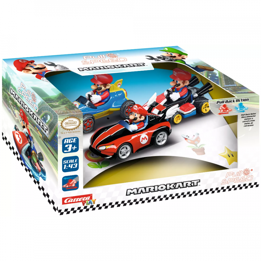 Nintendo Pull & Speed Mario Collectors Kart Pack (3-Pack)