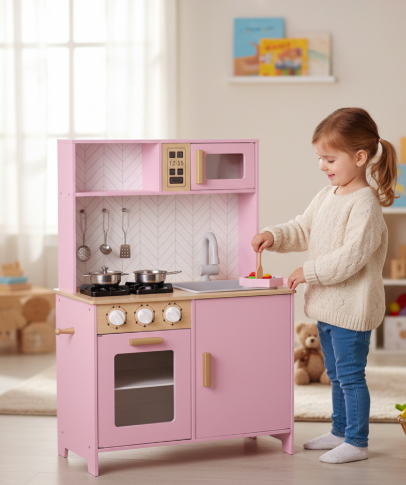 Modern Wooden Play Kitchen