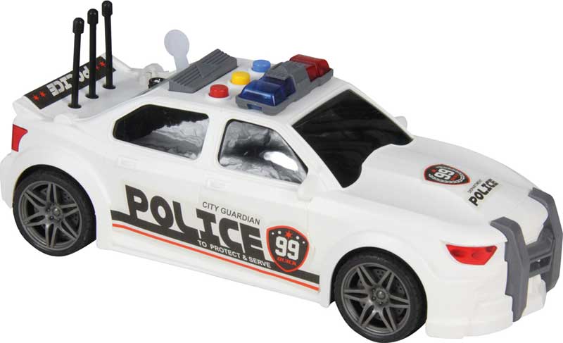 Police Interia Car For Kids - White