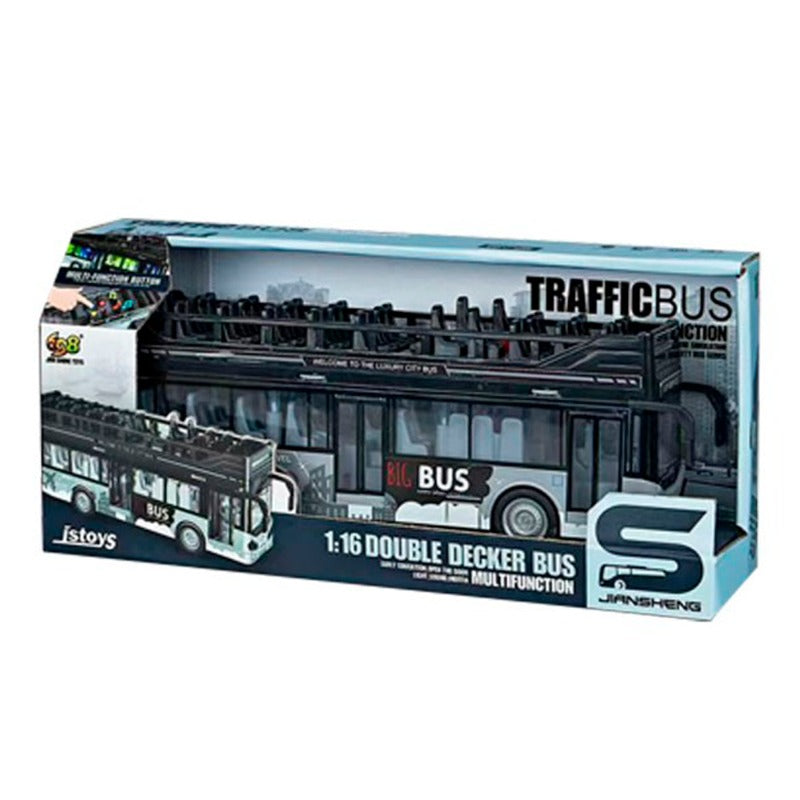 Js Toys Double Decker City Bus - Black