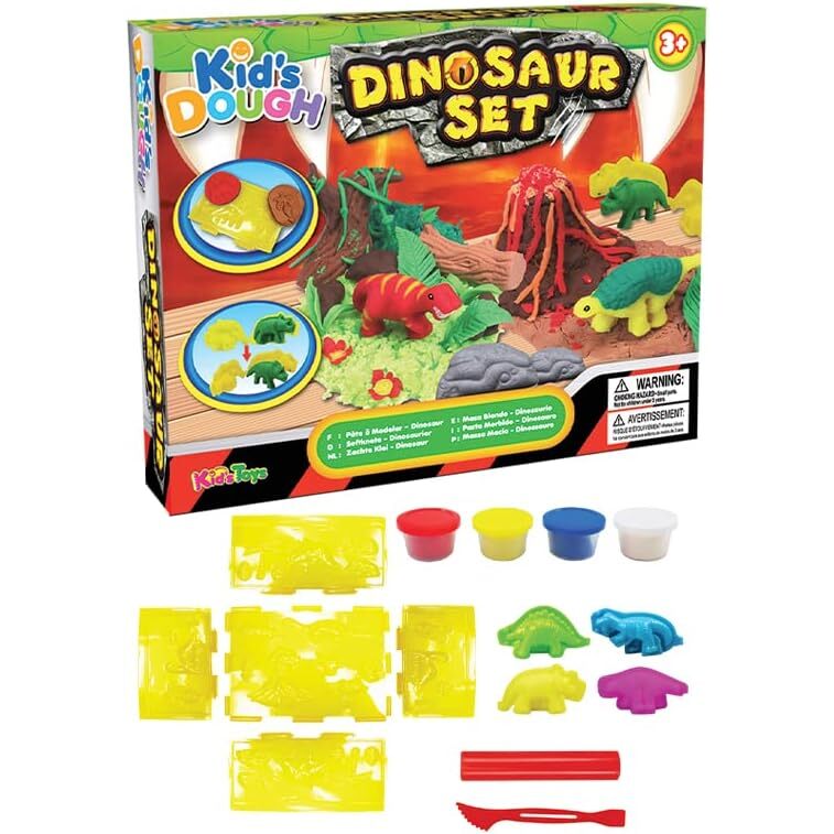 Kids Dough Dinosaur Set 50 Grams-4 Pack