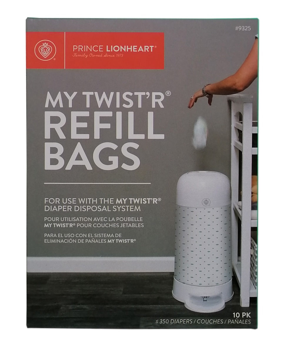 Prince Lionheart - My Twist R Nappy Disposal System Refill Bags: Lock In The Odours-10Pk-New Green