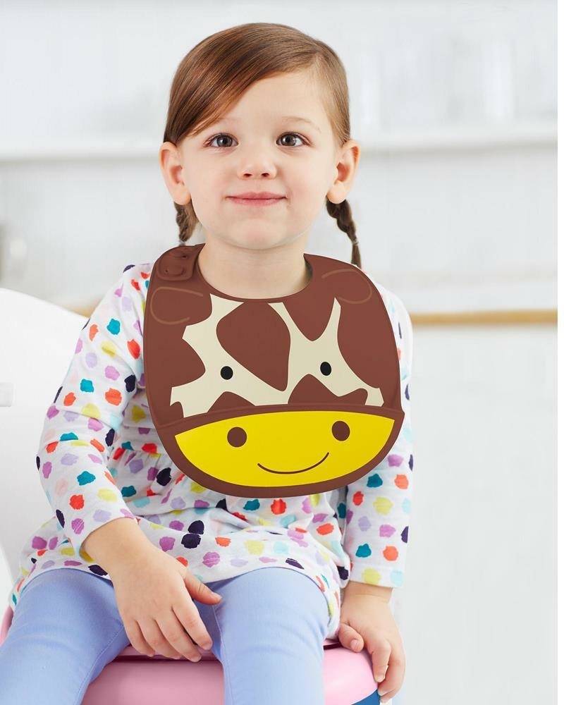 Zoo Fold & Go Silicone Bib Giraffe