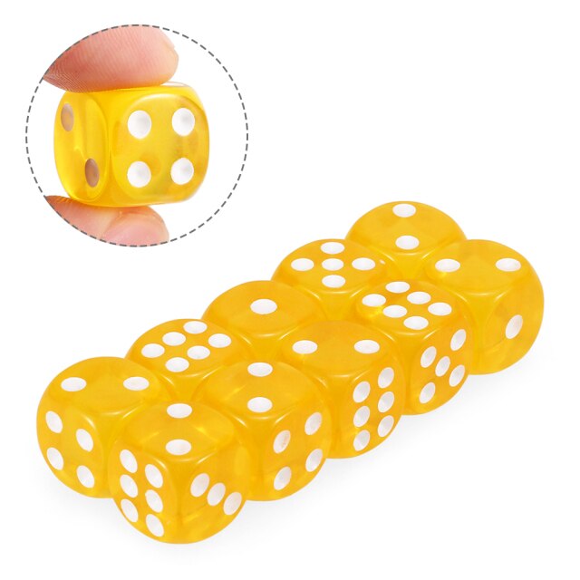 Kids Giveaway Gifts - Transparent Game Dice 100Pcs -Yellow