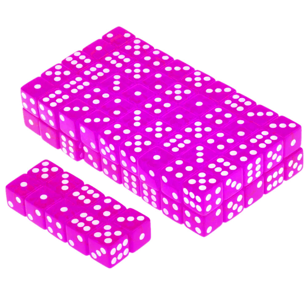 Kids Giveaway Gifts - Transparent Game Dice 100Pcs -Purple