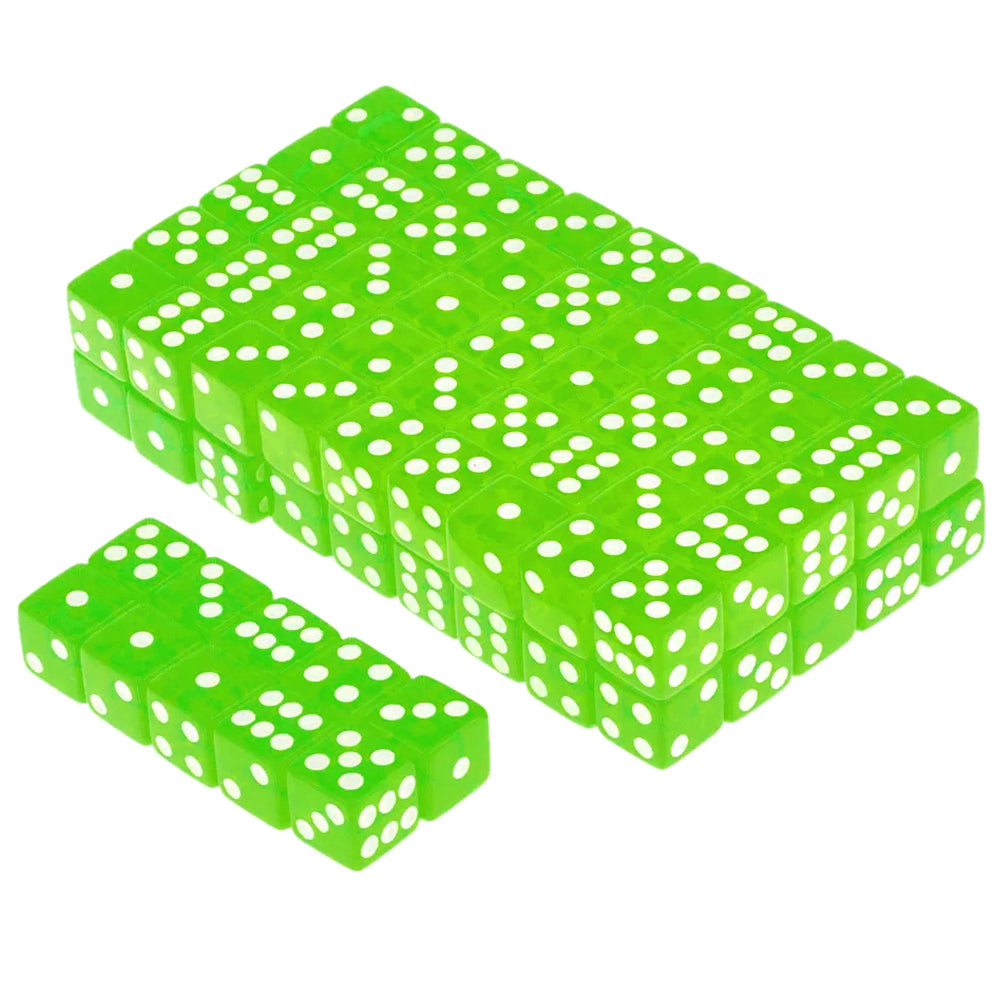 Kids Giveaway Gifts - Transparent Game Dice 100Pcs -Light Green