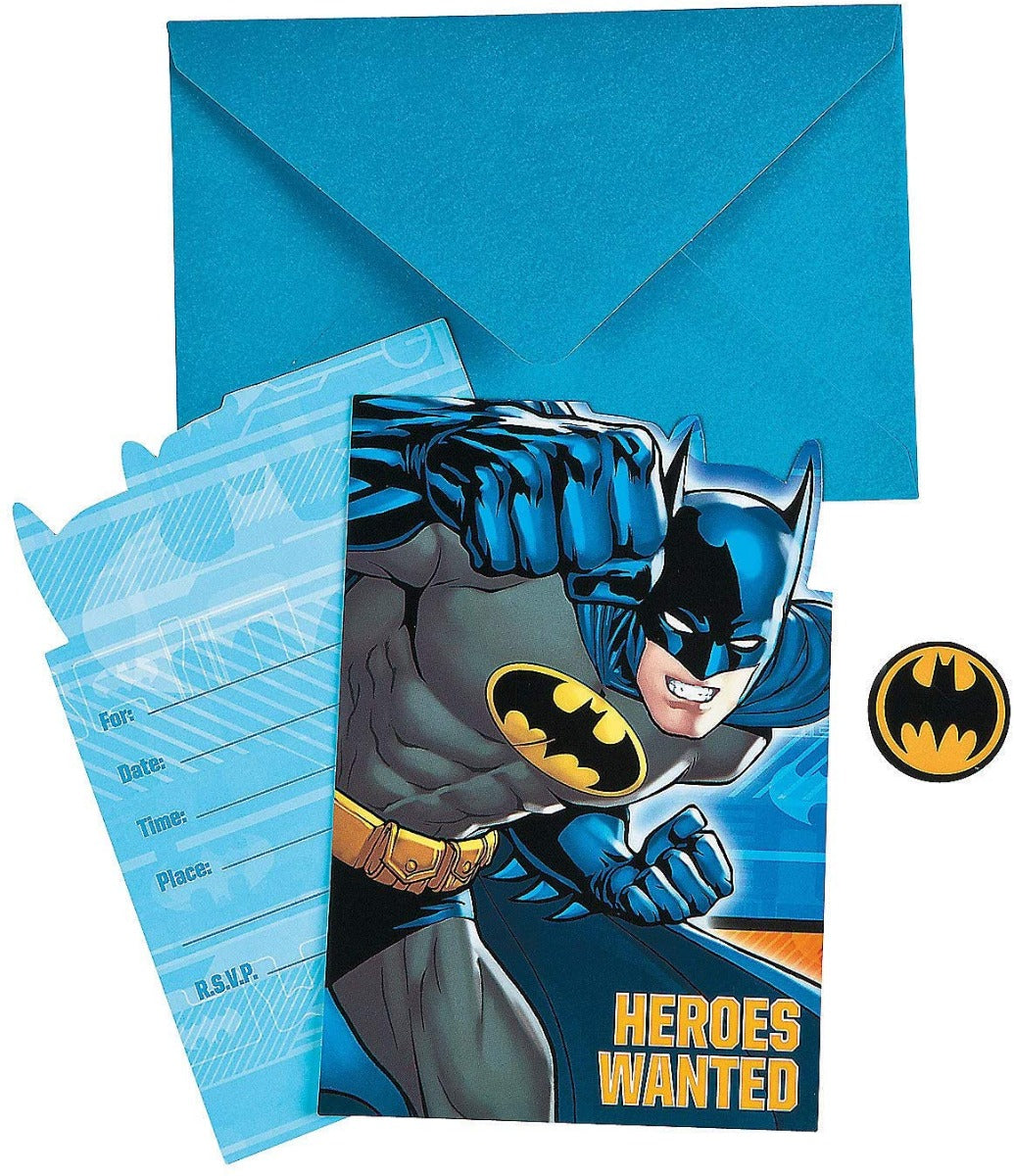 Batman Invitation Cards 8Pcs