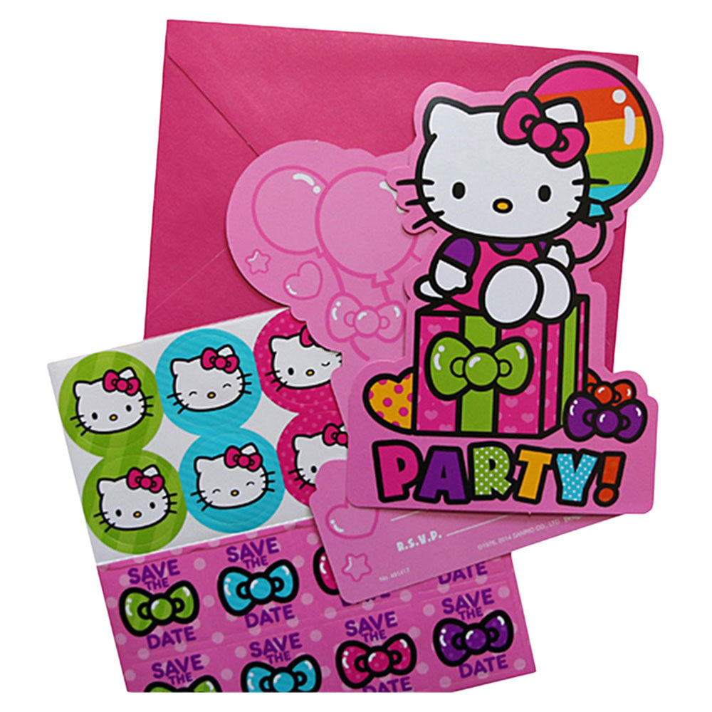 Hello Kitty Rainbow Invitation 8Pcs