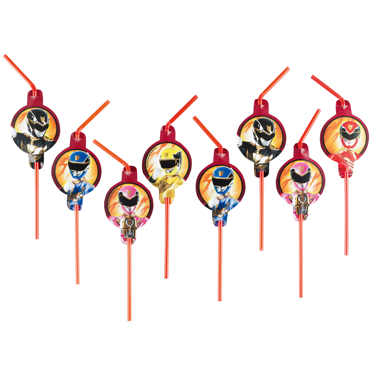 Power Rangers Mega Force Drinking Straws 8Pcs