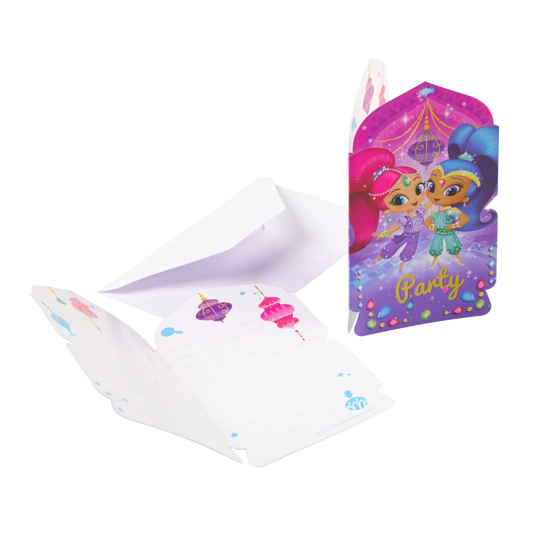Shimmer & Shine Invitations & Envelopes 8Pcs