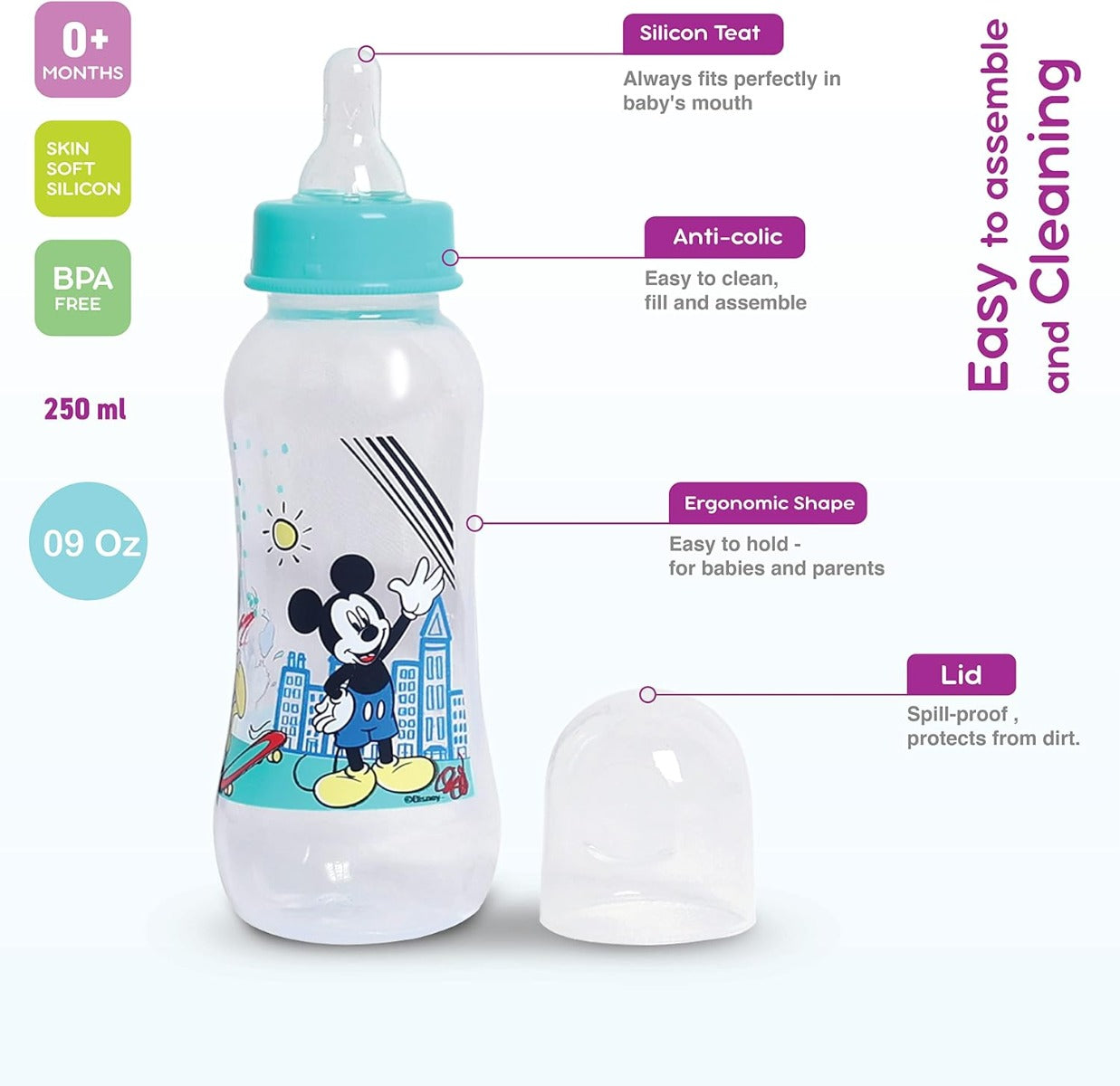 Disney Mickey Mouse 9Oz Baby Feeding Bottle