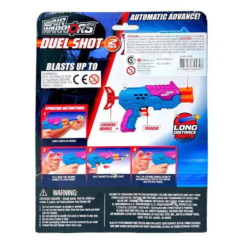 Buzz Bee Air Warriors Duel Shot Dark Blasters Gun-Red And Blue