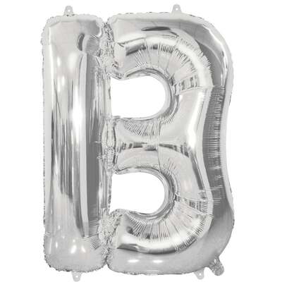 Helium Balloon Silver - Letter B