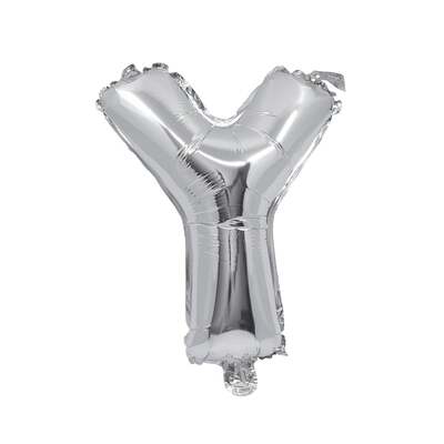 Helium Balloon Silver - Letter Y