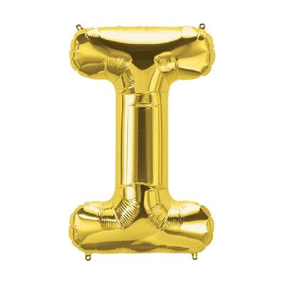Helium Balloon - Gold - Letter I