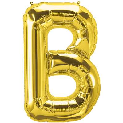 Helium Balloon - Gold - Letter B