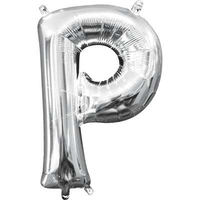 Helium Balloon Silver - Letter P