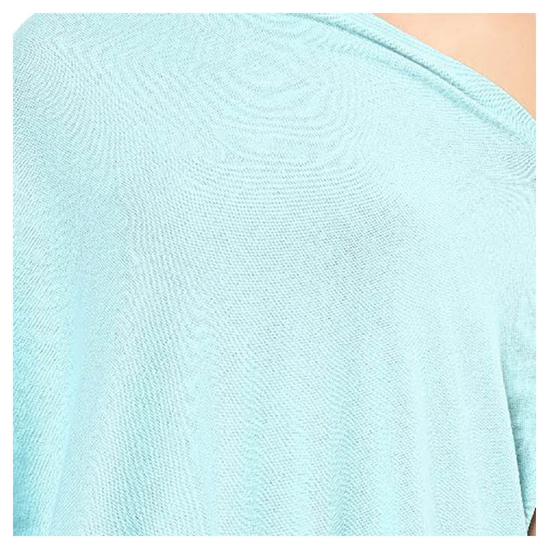 Pluchi Knitted Fashion-Maternity Poncho Rosette Pearl Aqua