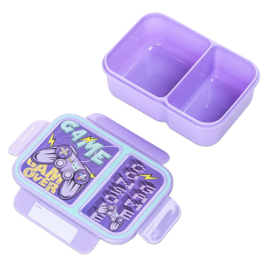 Nova Kids 2 Compartment Bento Lunch Box - Gamer Mauve