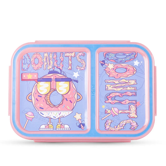 Nova Kids 2 Compartment Bento Lunch Box - Donut Pink
