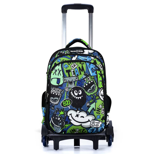 Nova Kids School Bag w/Trolley - GenZ Black, 17.5