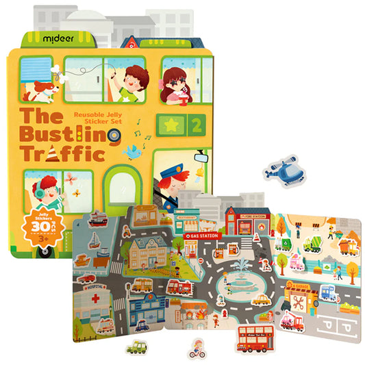 mideer Reusable Jelly Sticker Set - The Bustling Traffic