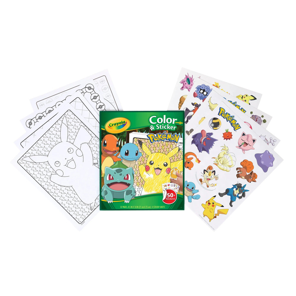 Crayola - Color And Sticker Pokemon - 50+ Pieces