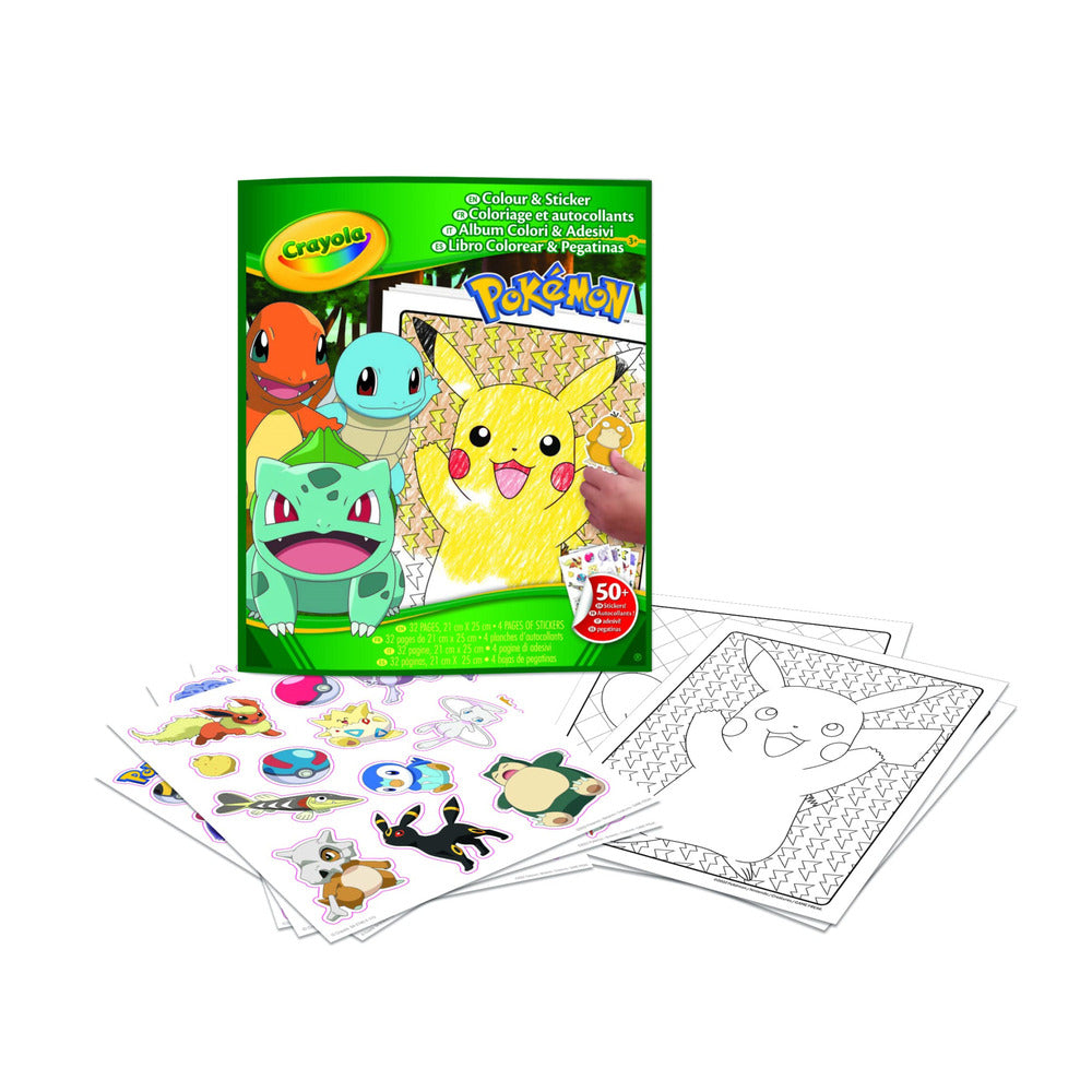Crayola - Color And Sticker Pokemon - 50+ Pieces