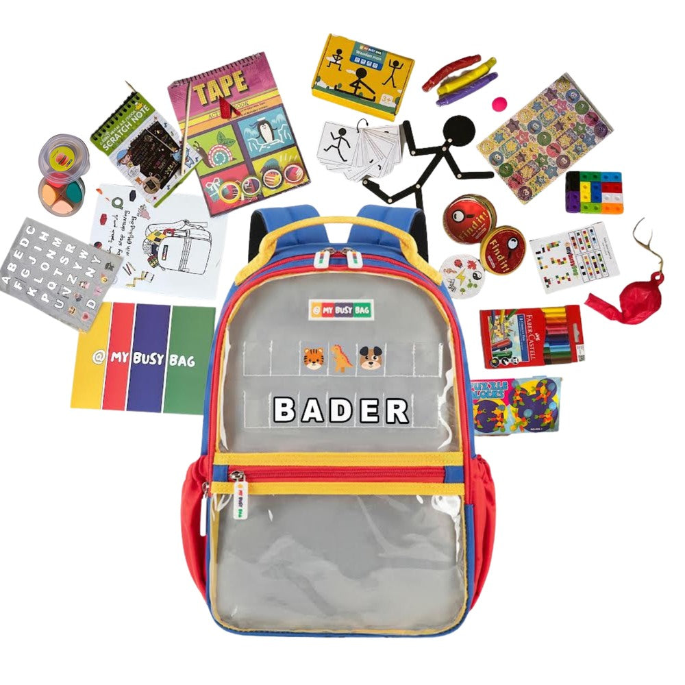 My Busy Kids - Activity bag for Boys 5 -7 Years - Red & Blue