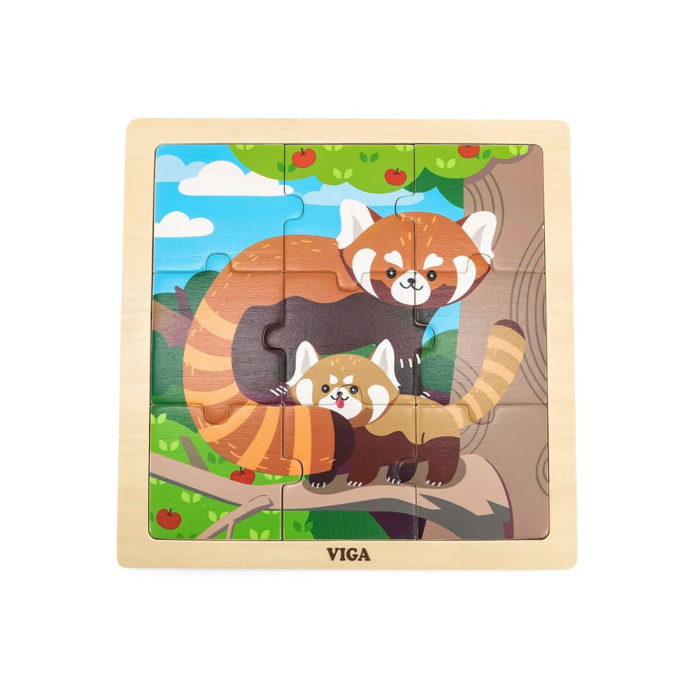 Viga - Wooden Puzzle Red Panda - 9 Pieces