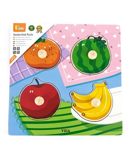Viga - Wooden Knob Puzzle Fruits