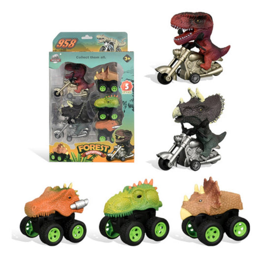 5 Vehicles Dinosaur Adventure Asst-Forest Adventure