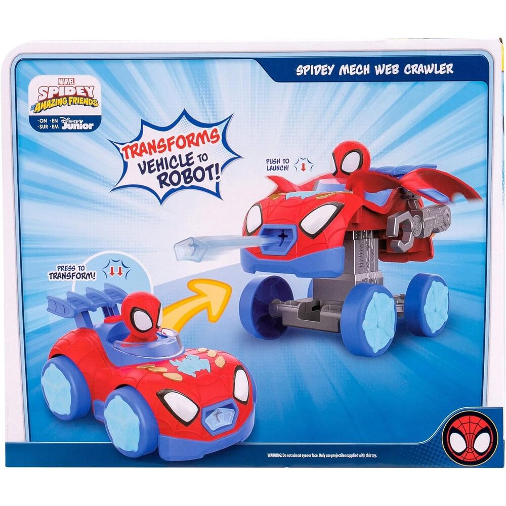 Spiderman - Spidey N Friends Mech Web Crawler Transforming 8In Vehicle