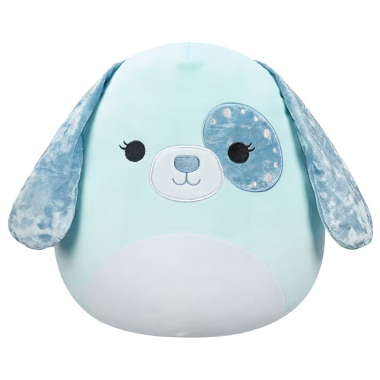 SQK -MED PLUSH 12INCH -LIGHT AQUA VELVET DOG W/AQUA EARS