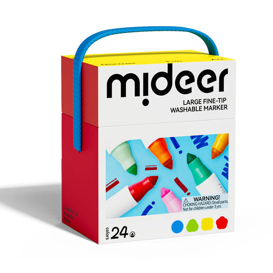 mideer Large Fine-Tip Washable Marker - 24 Colors