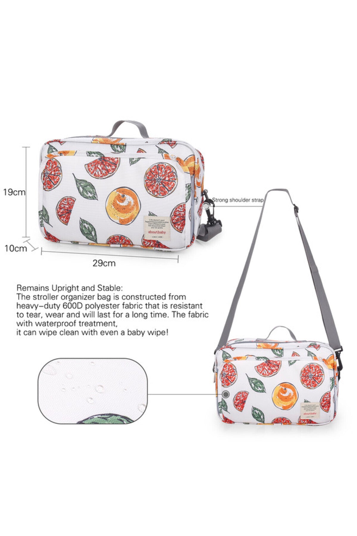 Little Story Baby Diaper Changing Clutch Kit-Fruity White