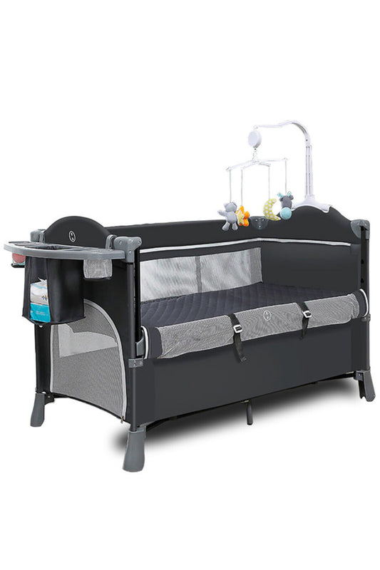 Teknum 4 in 1 Baby Bedside Co-Sleeper Bassinet and Playpen wt Rocker Grey