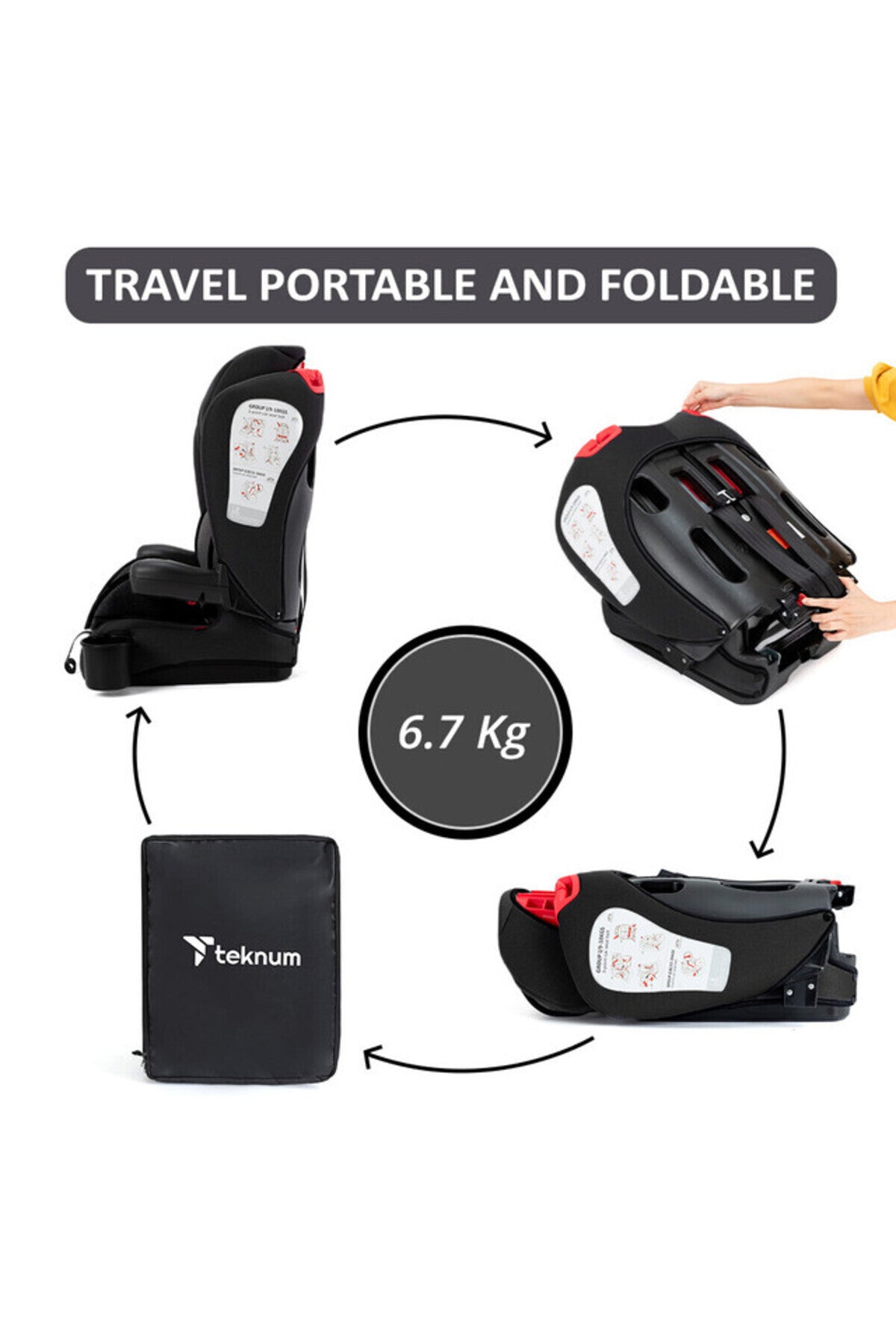 Teknum Pack and Go Foldable Car Seat Black